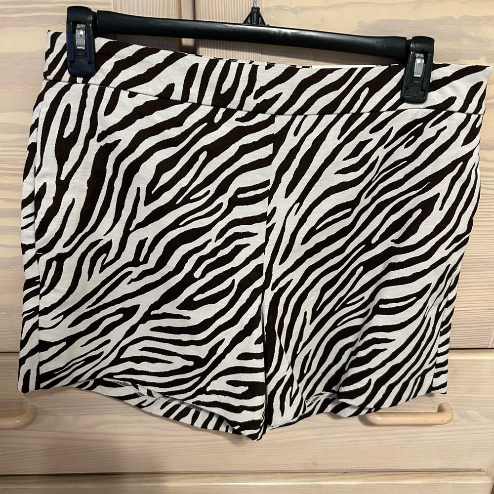 Charter Club Brown and White Animal Print Shorts
